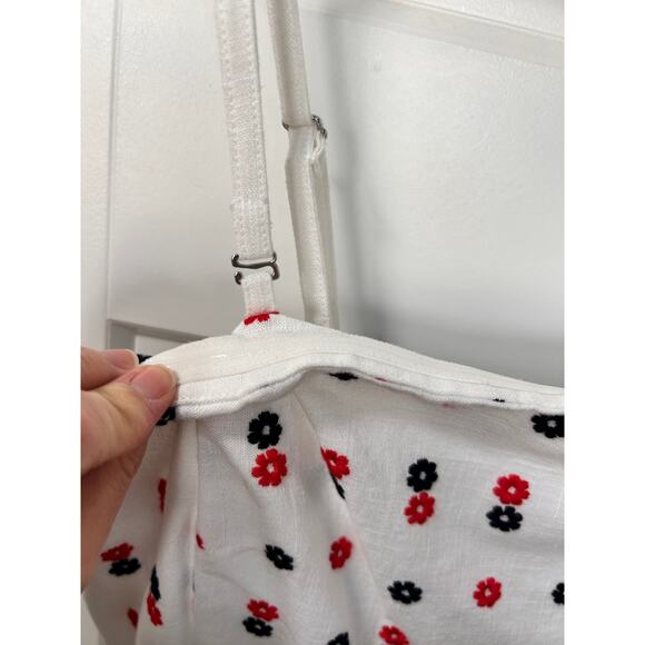 NWT Ann Taylor Womens Floral Embroidered Smocked Back Flare Dress White Size 10P - Picture 5 of 13